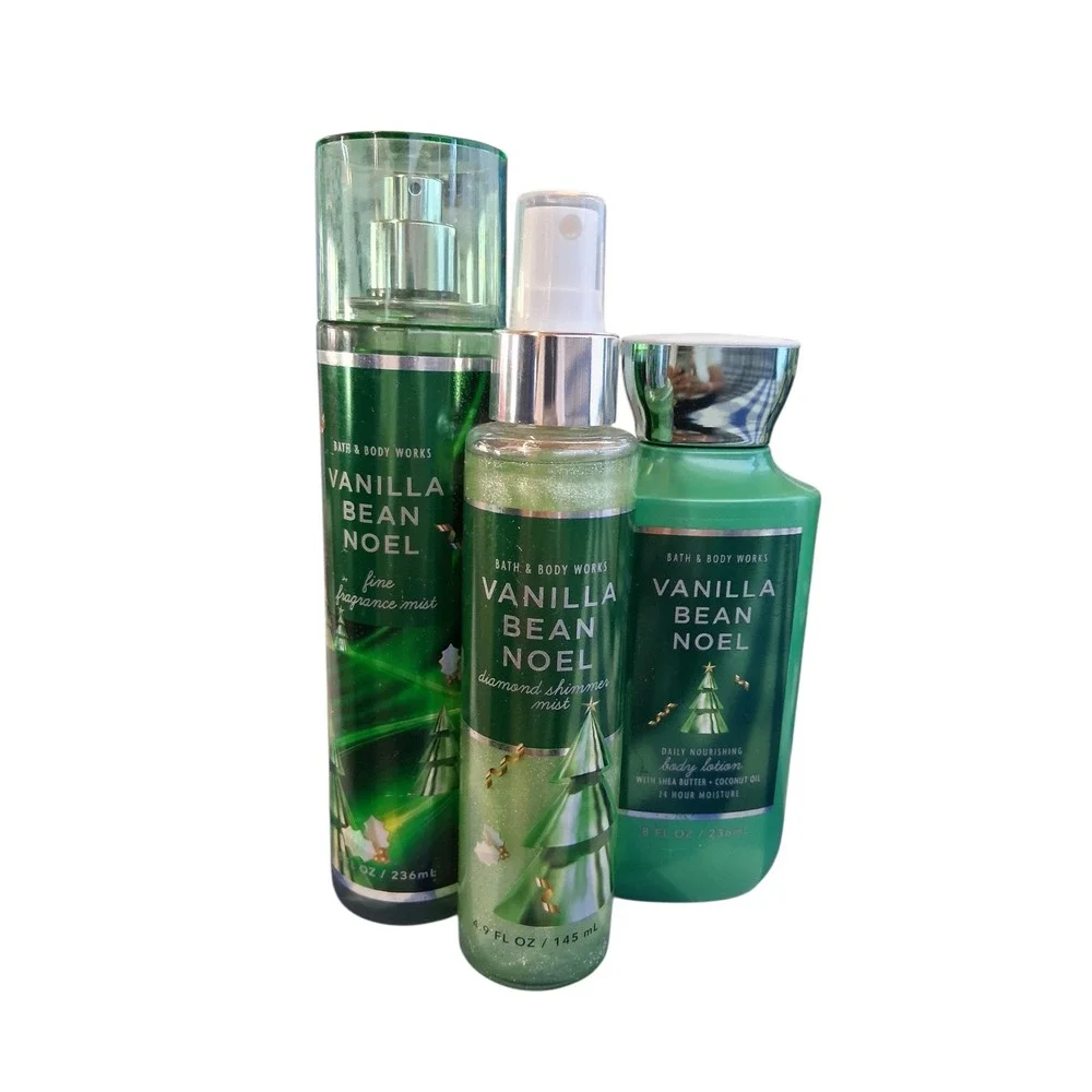 Seasonal Bath & Body Works Women's Vanilla Bean Noel 4 pcs‎ Bundle Cream Wash +